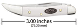 White Synthetic Small Texas Toothpick Knife Dimensions