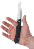 Embellished Black Anodized Aluminum Kinzua® Knife Open in Hand