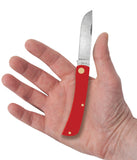 American Workman Smooth Red Synthetic CS Sod Buster® Knife in Hand