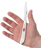 Standard Jig White Synthetic Slimline Trapper Knife in Hand