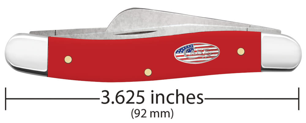 American Workman Smooth Red Synthetic CS Medium Stockman Knife Dimensions