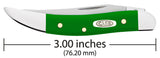 Smooth Green Synthetic Small Texas Toothpick Knife Dimensions