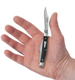 Smooth Black Micarta® Medium Stockman Knife in Hand