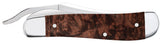 Smooth Brown Maple Burl Wood Russlock® Knife Closed