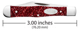 Ruby Stardust Kirinite® Small Swell Center Jack Knife Dimensions