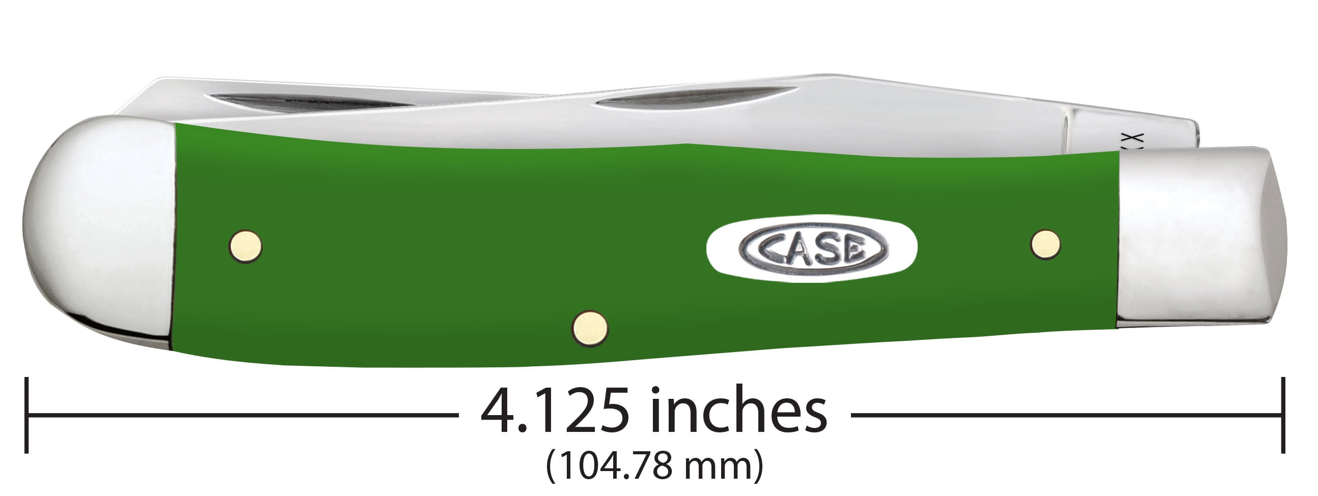 Smooth Green Synthetic Trapper  Knife Dimensions