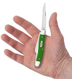 Smooth Green Synthetic Medium Stockman  Knife in Hand