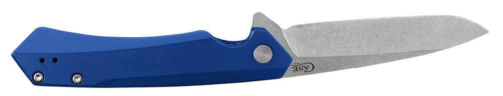 Blue Anodized Aluminum Kinzua® Knife Open (Front)