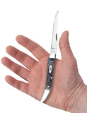 Pocket Worn® Crandall Jigged Gray Bone Medium Texas Toothpick Knife in Hand