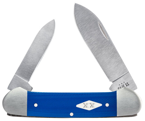 Smooth Blue G-10  Canoe Knife Front View
