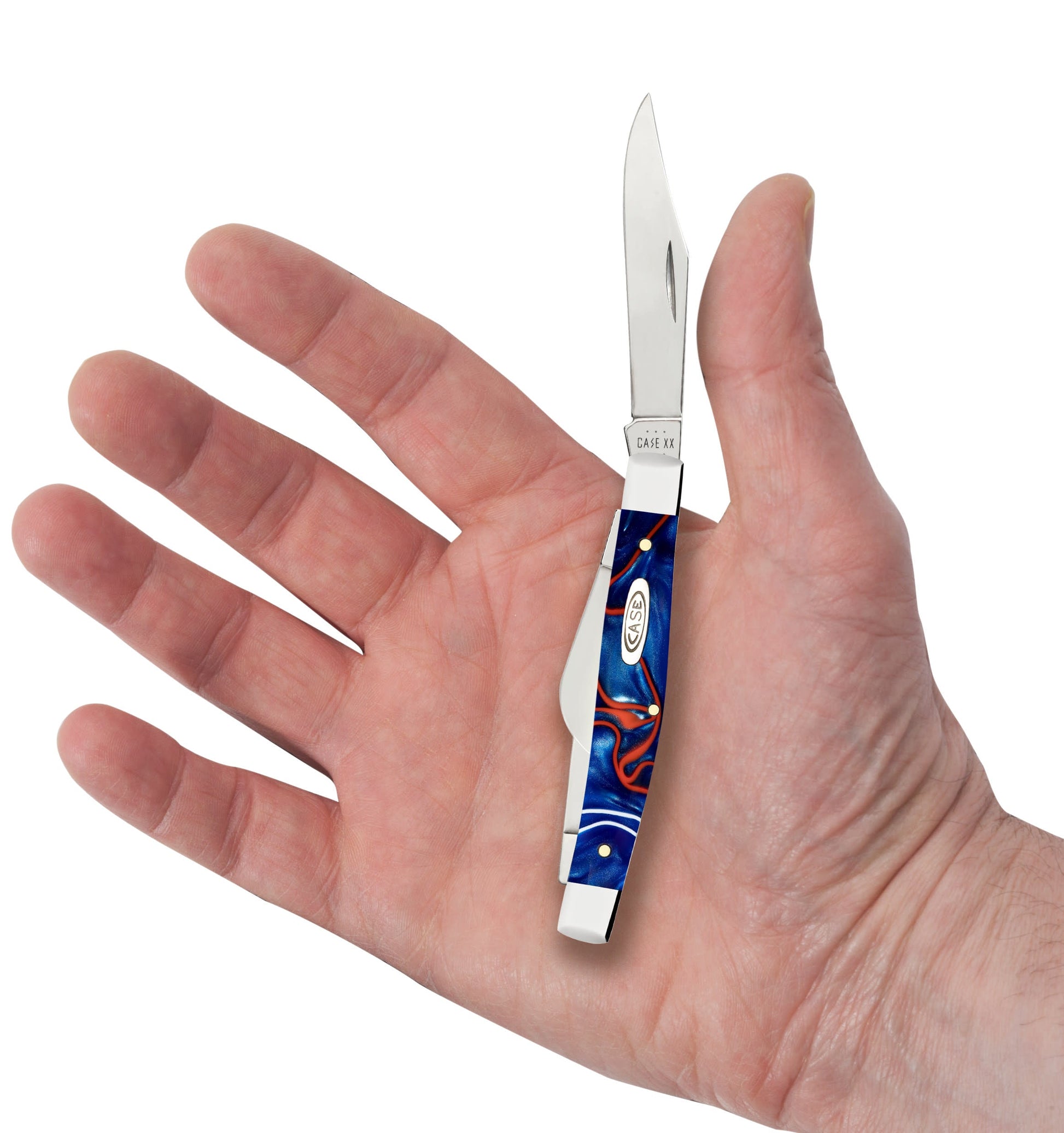 Smooth Patriotic Kirinite® Medium Stockman Knife in Hand