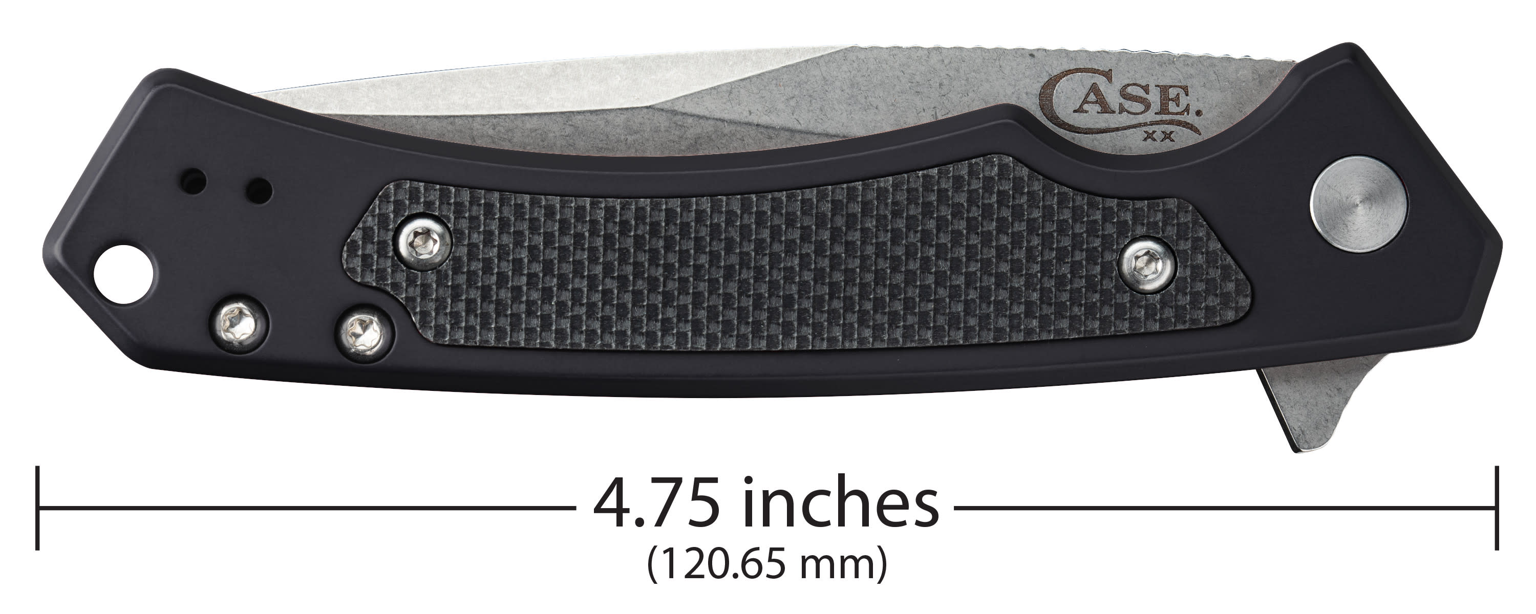 Black Anodized Aluminum Marilla® with Black G-10 Inlay Knife Dimensions
