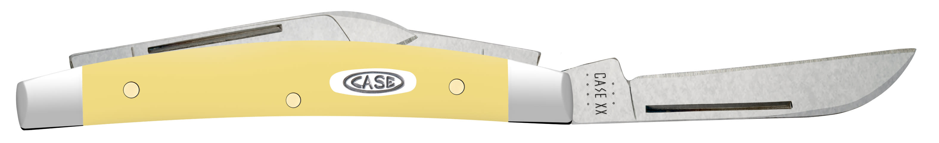 Smooth Yellow Synthetic Small Congress Knife Open