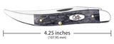 Pocket Worn® Crandall Jigged Gray Bone Medium Texas Toothpick Knife Dimensions
