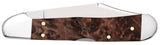 Smooth Brown Maple Burl Wood Mini CopperLock® Knife Closed