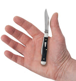 Smooth Black Micarta® Small Swell Center Jack Knife in Hand