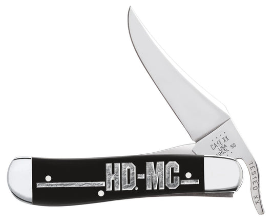 Harley-Davidson® Embellished Smooth Black Synthetic RussLock® Knife