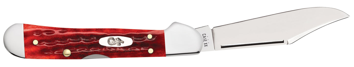 Pocket Worn® Corn Cob Jigged Old Red Bone Mini CopperLock® Knife Open