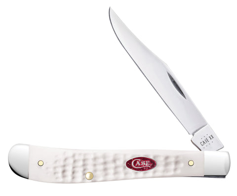 Standard Jig White Synthetic Slimline Trapper Knife Front View