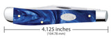 Smooth Blue Pearl Kirinite® Slimline Trapper Knife Dimensions