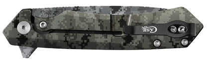 Embellished OD Green Anodized Aluminum Kinzua® with Spear Blade Closed